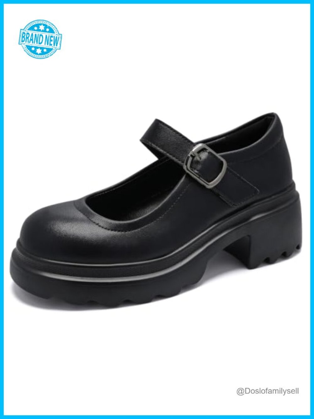 Vegan Leather Mary Jane Platform Heels Wide Width Comfortable Work Dress Pumps